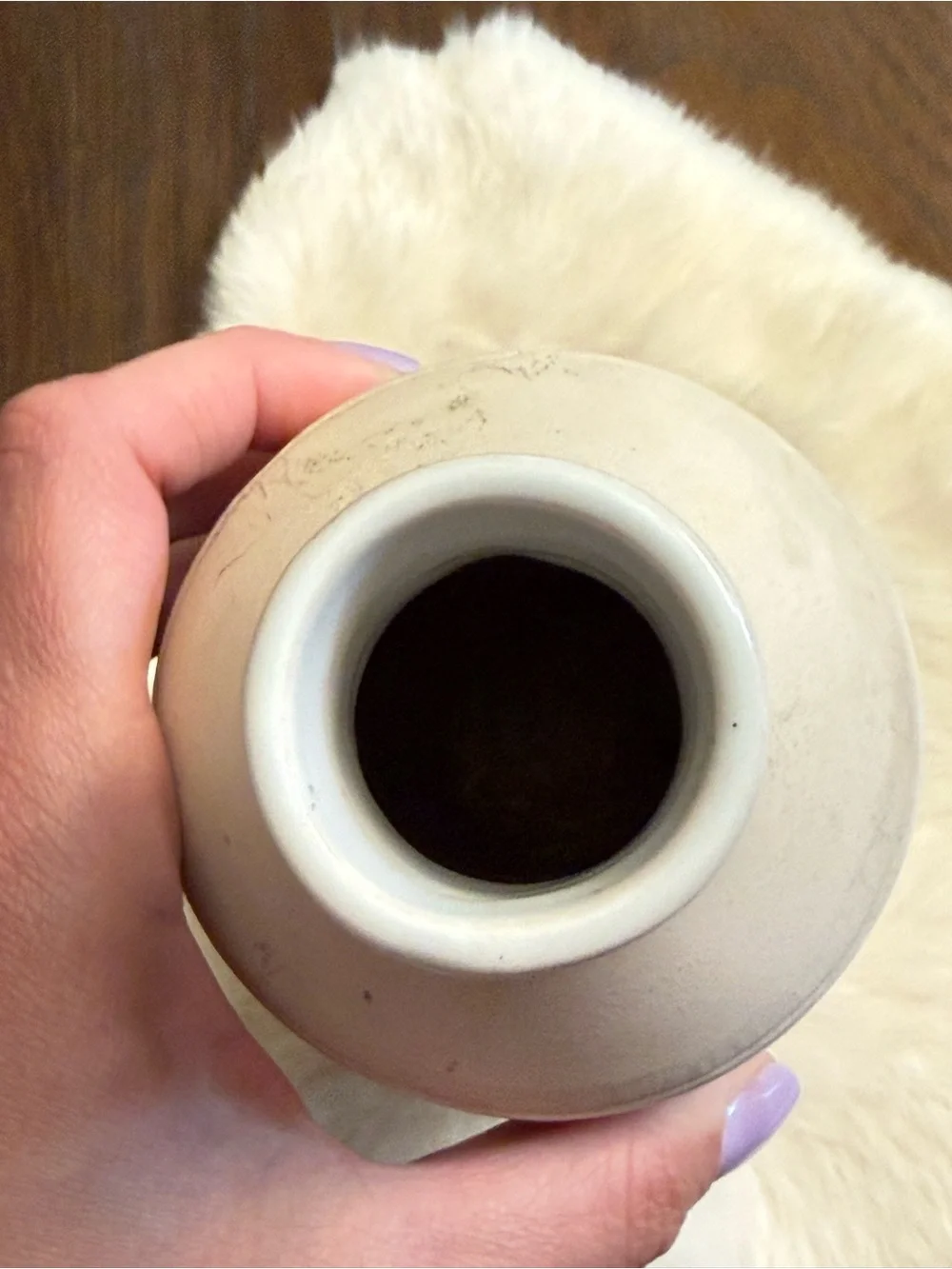 West Elm Art Pottery Vase 9” | Ribbed Ceramic | White/Gray | Home Decor